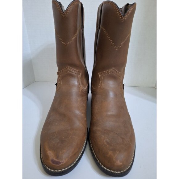 Justin Roper Basics Work Boots JBL3001 Brown Mens Size 10D Cowboy  Round Toe - Picture 2 of 11